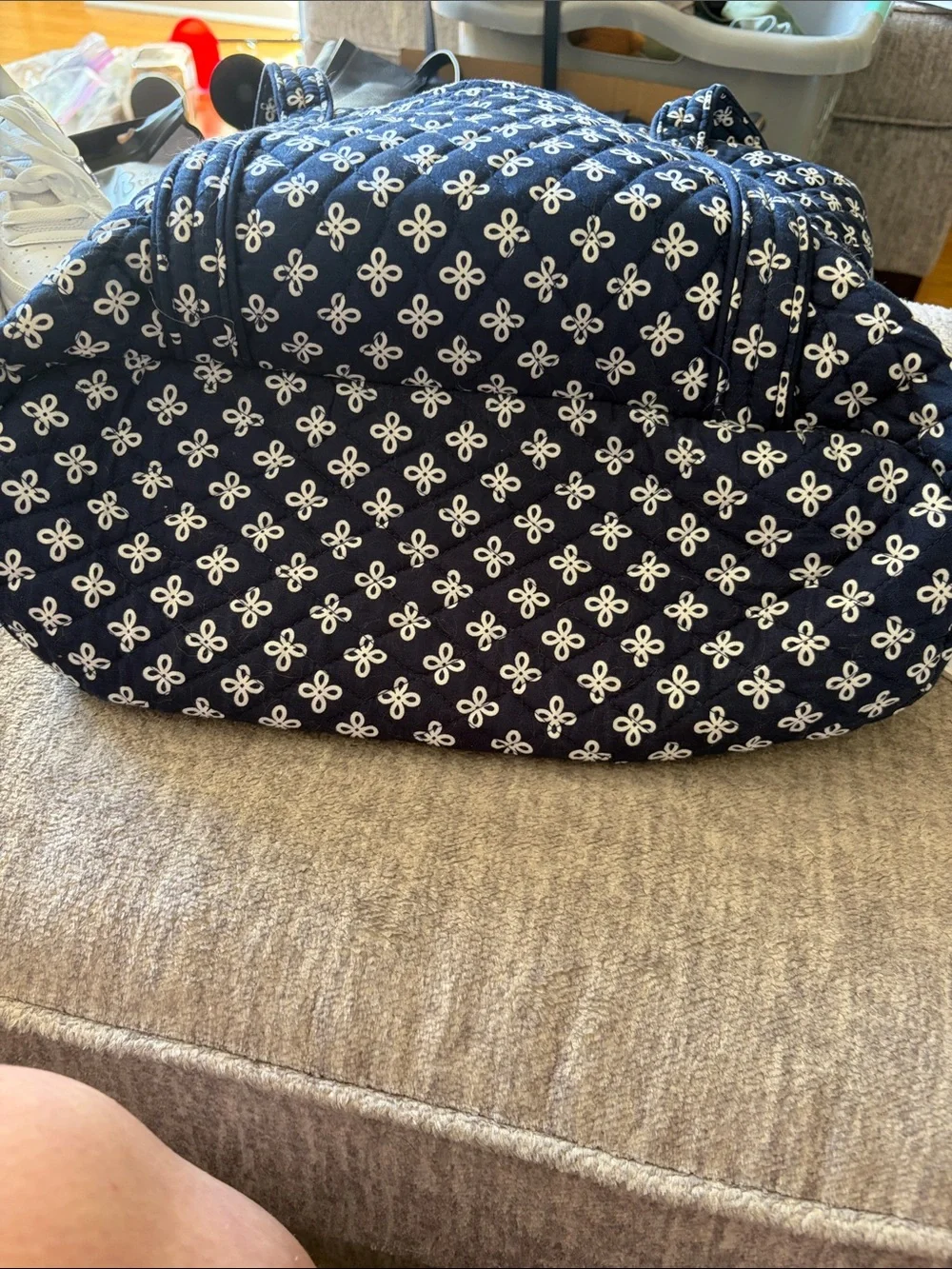 Vera Bradley Navy Quilted Floral Tote